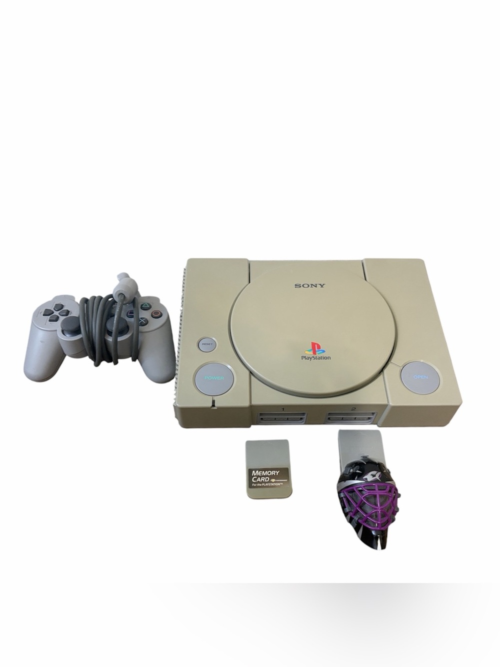 Sony PlayStation 1 PS1 SCPH-9001 Gray Console Bundle w/ Controller & 2 SD Cards